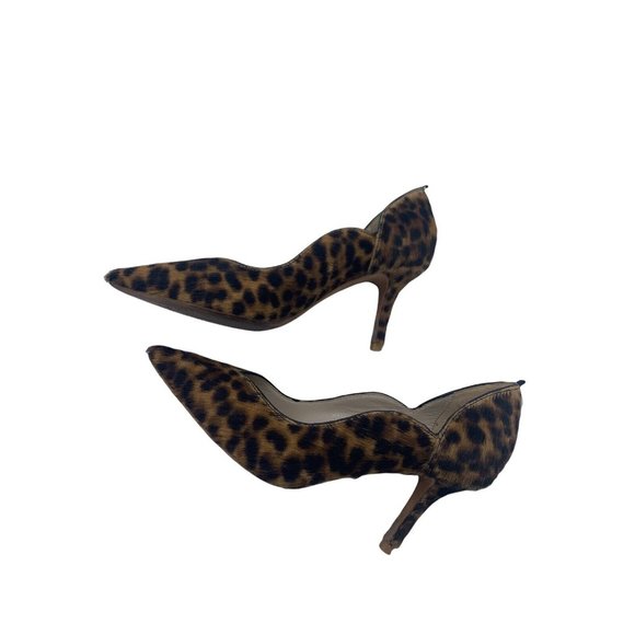 Boden Size 36 (US Size 5.5) Leather & Calf Hair Leopard Print Pumps - Picture 12 of 12